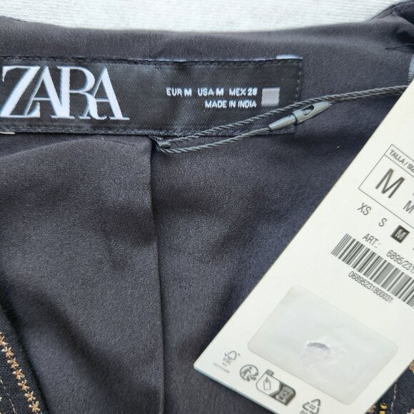 As Seen On The Bachelor Zara Black & Gold Embroidered Vest Sequins Bling Glam - Picture 4 of 8